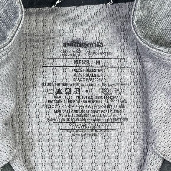 Patagonia Capilene 3 Midweight 1/4 Zip Pullover Gray Mens Medium READ V - Picture 5 of 9